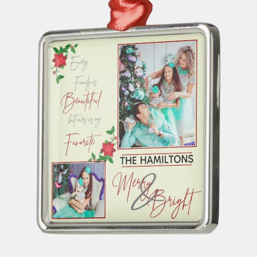 Aangepast 2 foto | Kerstkeramisch Ornament (Links)