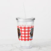 Aangepast 2 Foto Land Red Buffalo Check Pset Acryl Drinkbeker (Links)
