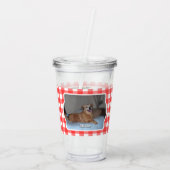 Aangepast 2 Foto Land Red Buffalo Check Pset Acryl Drinkbeker (Achterkant)