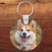 Aangepast 2 Foto Modern Pet Hondenliefhebber Sleutelhanger (Voorkant)