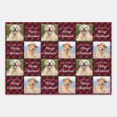 Aangepast 2 Foto Red Buffalo Pset Merry Kerstry Inpakpapier Vel (Voorkant)