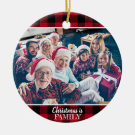 Aangepast 2 Foto Rustic Red Buffalo Keramisch Ornament