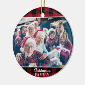 Aangepast 2 Foto Rustic Red Buffalo Keramisch Ornament (Links)