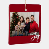 Aangepast 2-foto van tweezijdige fotoserie Joy Red Keramisch Ornament (Rechts)