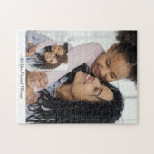 Aangepast 2 fotocollage met gepersonaliseerde teks legpuzzel (Horizontaal)