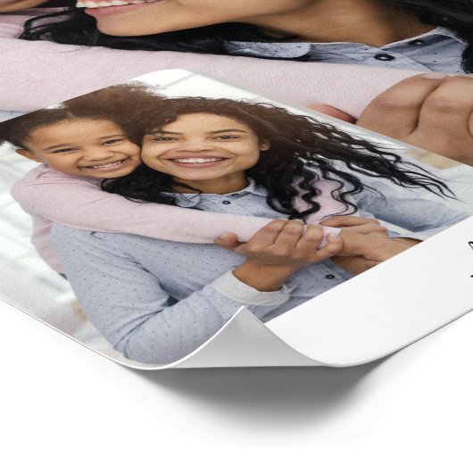 Aangepast 2 fotocollage met gepersonaliseerde teks poster (Hoek)