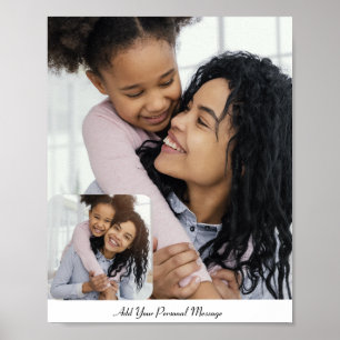 Aangepast 2 fotocollage met gepersonaliseerde teks poster