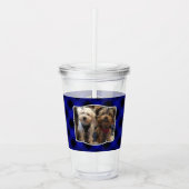 Aangepast 2 fotoframes Klassiek blauw en zwart, ge Acryl Drinkbeker (Voorkant)
