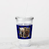 Aangepast 2 fotoframes Klassiek blauw en zwart, ge Acryl Drinkbeker (Achterkant)