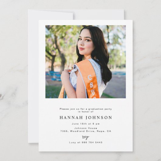 Aangepast 2 Fotokalligrafie Script Afstuderen Kaart (Achterkant)