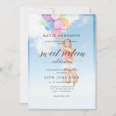 Aangepast 2 Fotokalligrafie Sweet Sixteen Birthday Kaart (Voorkant)