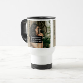 Aangepast 2 Foto's Artwork Slogan 15 oz White Reisbeker