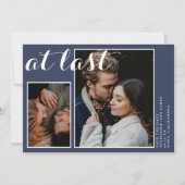 Aangepast 2 foto's bij laatste marineblauw save the date (Voorkant)