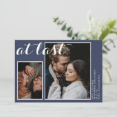 Aangepast 2 foto's bij laatste marineblauw save the date (Staand voorkant)