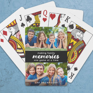 Aangepast 2 Foto's Herinneringen Maken Familie Pokerkaarten