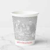 Aangepast 2 Foto's of Afbeeldingen 2 Berichten Pap Papieren Bekers (Voorkant)