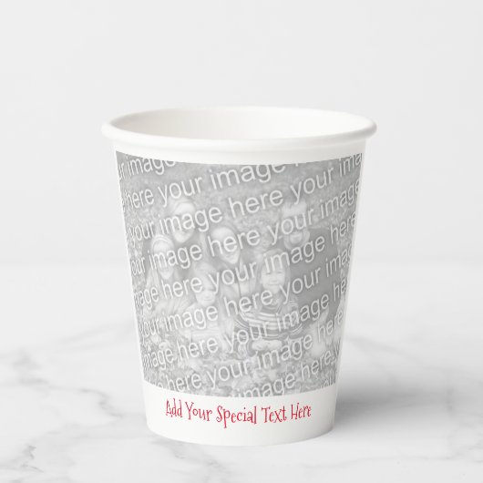 Aangepast 2 Foto's of Afbeeldingen 2 Berichten Pap Papieren Bekers (Voorkant)