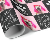 Aangepast 2 foto's Pet Dog Paw afdrukken Cadeaupapier (Rol Hoek)