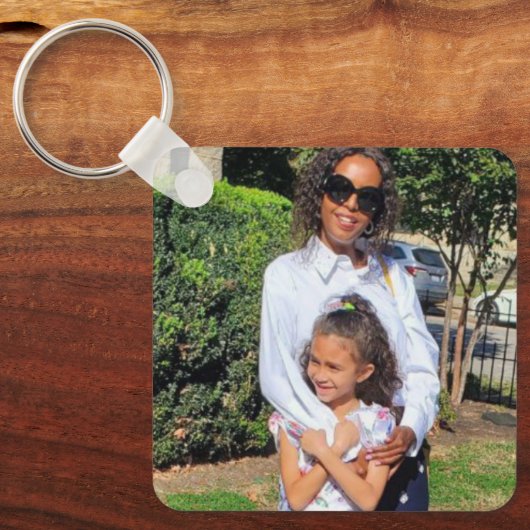 Aangepast 2 Fotovierkant Sleutelhanger (Voorkant)