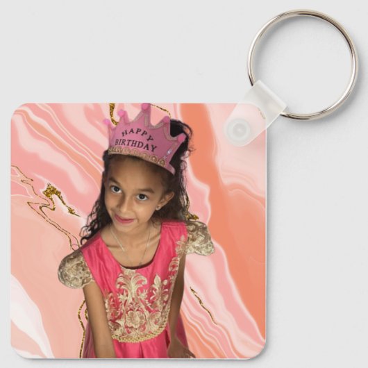 Aangepast 2 Fotovierkant Sleutelhanger (Achterkant)