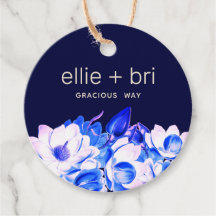 Aangepast 2-inch Ronde Blauwe Zeemacht Magnolia Fl