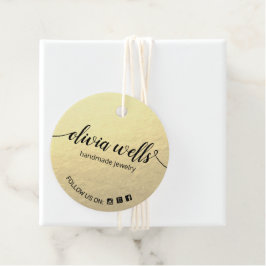 Aangepast 2-inch Ronde Faux Gold Foil Hang Label