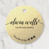 Aangepast 2-inch Ronde Faux Gold Foil Hang Label (Voorkant)