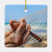 Aangepast 2 inzonden nieuwe Baskische Foto met jaa Keramisch Ornament (Achterkant)