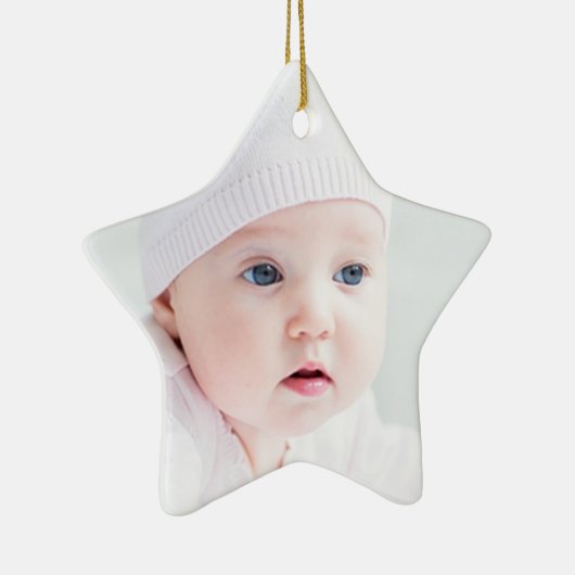 Aangepast 2 kerstboomversiering met foto's keramisch ornament (Rechts)