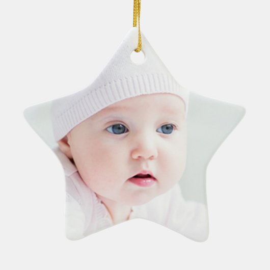 Aangepast 2 kerstboomversiering met foto's keramisch ornament (Achterkant)