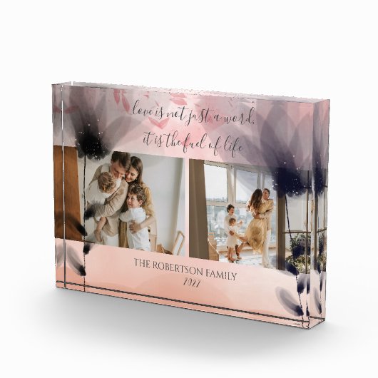 Aangepast 2 millimeterfoto's Florale bedekking Blu Fotoblokken (Rechts)