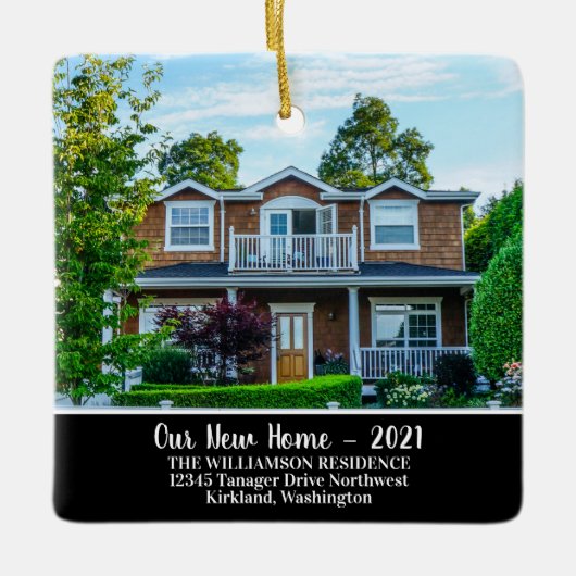 Aangepast 2 nieuwe startfoto met jaar, naam keramisch ornament (Voorkant)