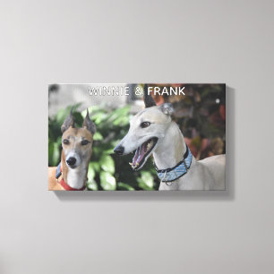 Aangepast 2 Pet Portret   AFDRUKBARE, gepersonalis Canvas Afdruk