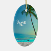 Aangepast 2-sided foto met kerstmis rond Hawaii Keramisch Ornament (Rechts)