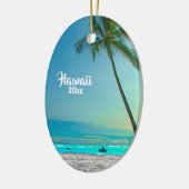 Aangepast 2-sided foto met kerstmis rond Hawaii Keramisch Ornament (Links)