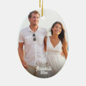Aangepast 2-sided foto met kerstmis rond Hawaii Keramisch Ornament (Achterkant)