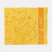 Aangepast 2 Tone Oranje Mandala Fleece Blanket (Voorkant (Horizontaal))