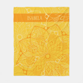 Aangepast 2 Tone Oranje Mandala Fleece Blanket Deken
