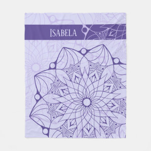 Aangepast 2 Tone Paars Mandala Fleece Blanket Deken
