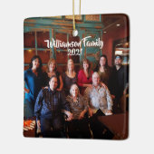 Aangepast 2 zijdelings-fotoscript voor witte kerst keramisch ornament (Links)