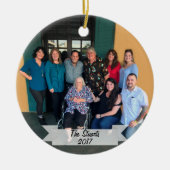 Aangepast 2-zijdig eenvoudig kerstfeest met foto's keramisch ornament (Voorkant)