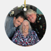 Aangepast 2-zijdig eenvoudig kerstfeest met foto's keramisch ornament (Achterkant)