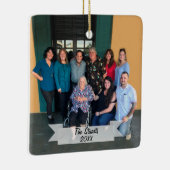 Aangepast 2-zijdig eenvoudig kerstfeest met foto's keramisch ornament (Rechts)