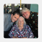 Aangepast 2-zijdig eenvoudig kerstfeest met foto's keramisch ornament (Achterkant)