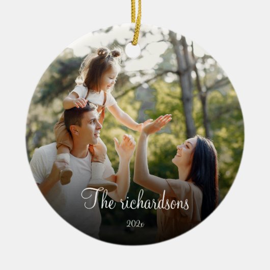 Aangepast 2-zijdig, eenvoudig kerstkerkexamen voor keramisch ornament (Voorkant)