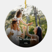 Aangepast 2-zijdig, eenvoudig kerstkerkexamen voor keramisch ornament (Achterkant)