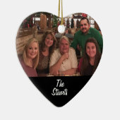 Aangepast 2-zijdig eenvoudig zwart gezin met kerst keramisch ornament (Rechts)