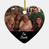 Aangepast 2-zijdig eenvoudig zwart gezin met kerst keramisch ornament (Voorkant)