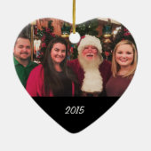 Aangepast 2-zijdig eenvoudig zwart gezin met kerst keramisch ornament (Achterkant)