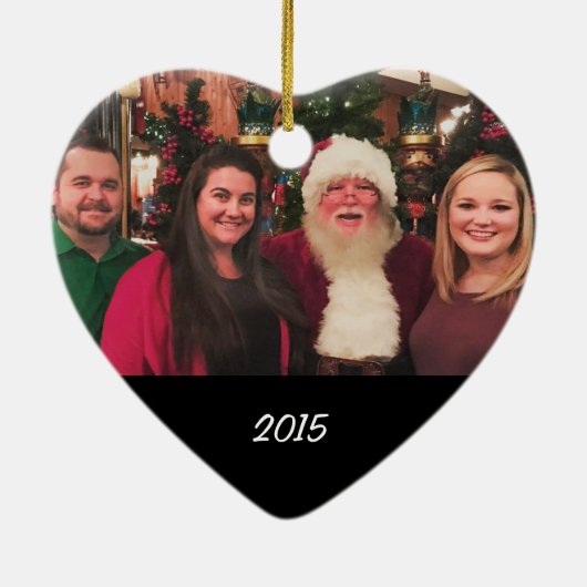 Aangepast 2-zijdig eenvoudig zwart gezin met kerst keramisch ornament (Achterkant)